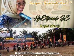 Elfianah Hadiri Kompetisi Bupati Cup Grasstrack Motocroos Bersama Owner CV.Tani Agung di Sirkuit Aris Putra