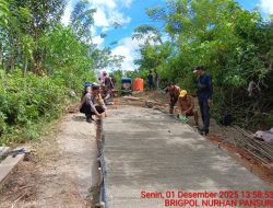 Tingkatkan Infrastruktur Pemdes Tanjung Ganti Bangun Jalan Usaha Tani.Melalui Dana Desa