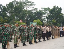 Korem 043/Gatam Gelorakan Semangat Zero Waste, Karya Bakti Bersihkan Terminal 16 Mulyojati