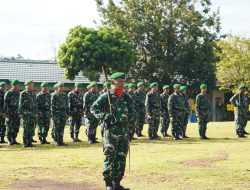 Korem 043/Gatam Gelar Upacara Bulanan dan Keberangkatan Prajurit dan PNS Yang Melaksanakan Cuti