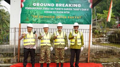Kasrem 043/Gatam Pimpin Ground Breaking Pembangunan 30 Jembatan Perintis Garuda Tahap V dan VI Di Provinsi Lampung.